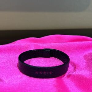 Akris leather snap bracelet